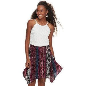 Lily Rose Lace Handkerchief Hem Dress